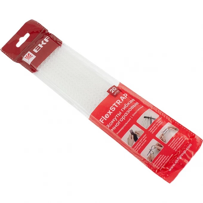 Хомут гибкий EKF (20 шт.) белый FlexSTRAP plc-fs-wr Хомут гибкий EKF (20 шт.) белый FlexSTRAP plc-fs-wr