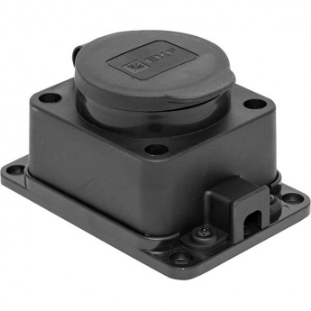 Колодка EKF BASIC 1 гнездj с защит. крышкой каучуковая 230В 2P+PE 16A IP44