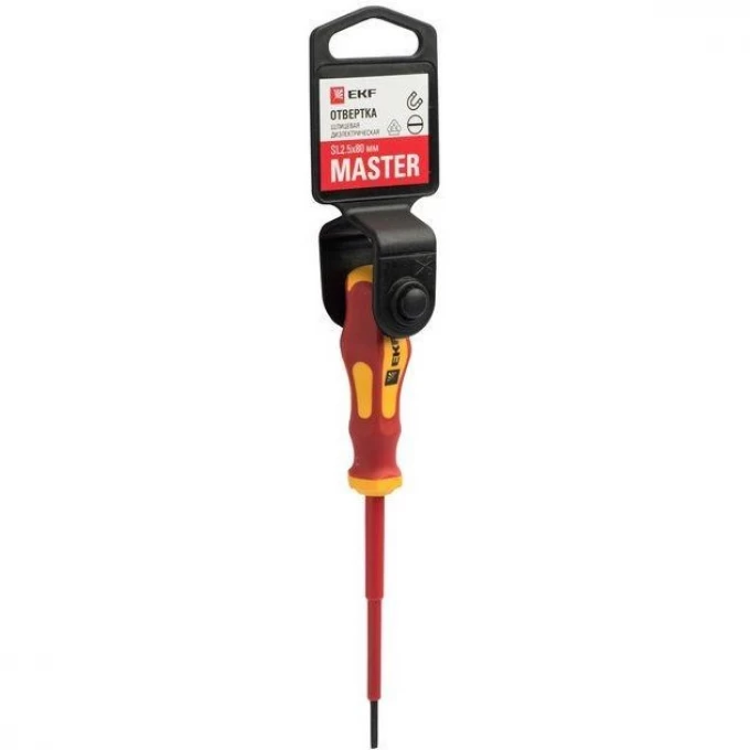 Отвертка EKF SL2.5х80мм Master 1000В Basic sl-2.5-80-mas-in Отвертка EKF SL2.5х80мм Master 1000В Basic sl-2.5-80-mas-in