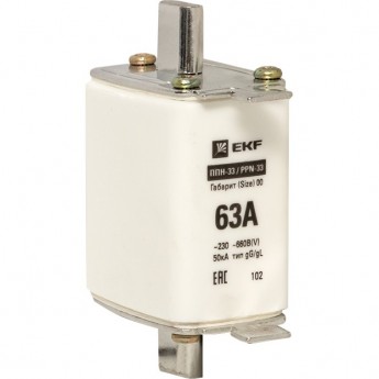 Плавкая вставка EKF PROxima ППН-33 160/ 63А габарит 00