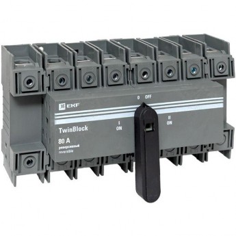 Рубильник EKF 80A 4P реверсивный c рукояткой для прямой установки TwinBlock