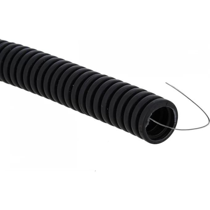 Труба гофрированная EKF ПВХ d=25мм с протяжкой черная (уп.50м) tg-z-25-50-black Труба гофрированная EKF ПВХ d=25мм с протяжкой черная (уп.50м) tg-z-25-50-black